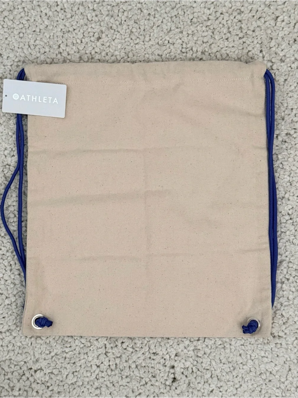 Athleta Natural Canvas Drawstring Bag NWT